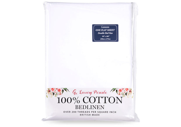 Gx 100% Cotton Percale Flat Sheet